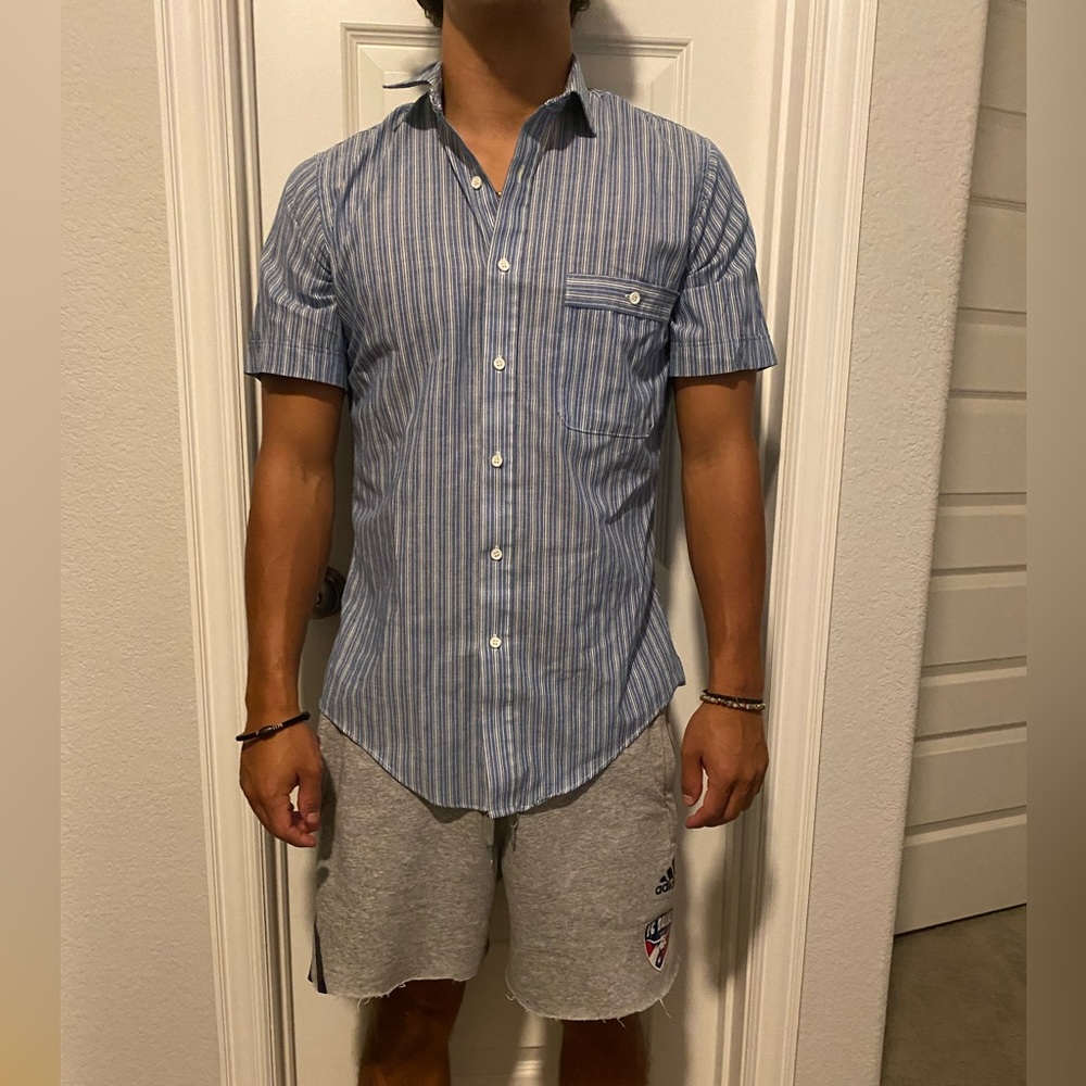 Blue beach button down - Picture 2 of 3